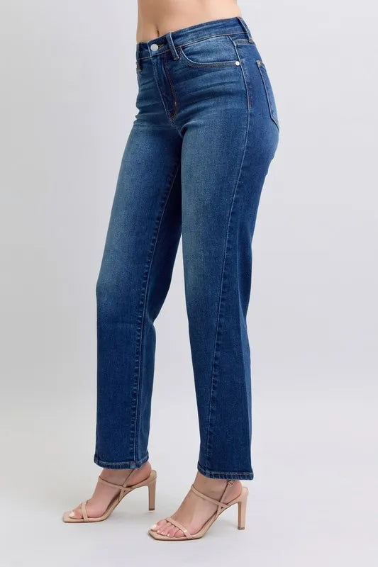 Judy Blue Full Size Side Seam Detail Straight Jeans with Pockets - Lilixa.store