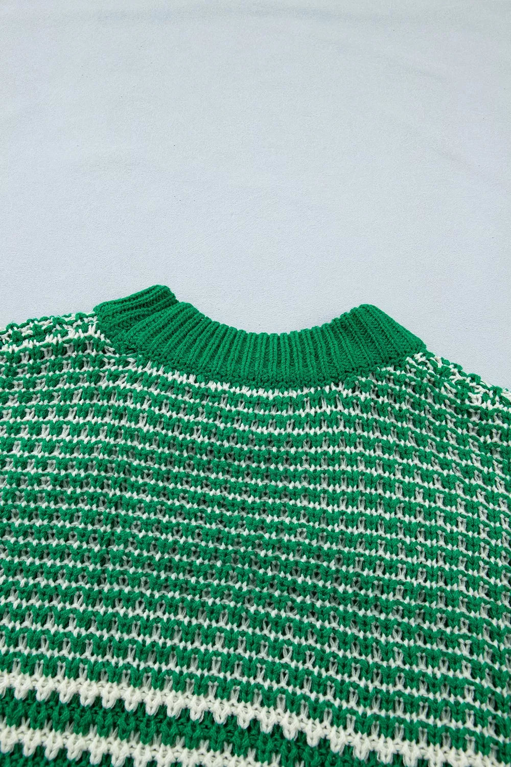 Striped Textured Knit Sweater
