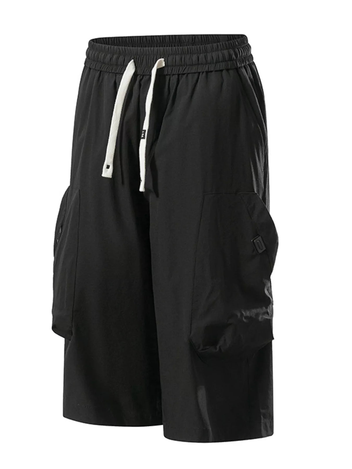 Men's Plus Size Casual Cargo Capris with Drawstring Waist, view 4