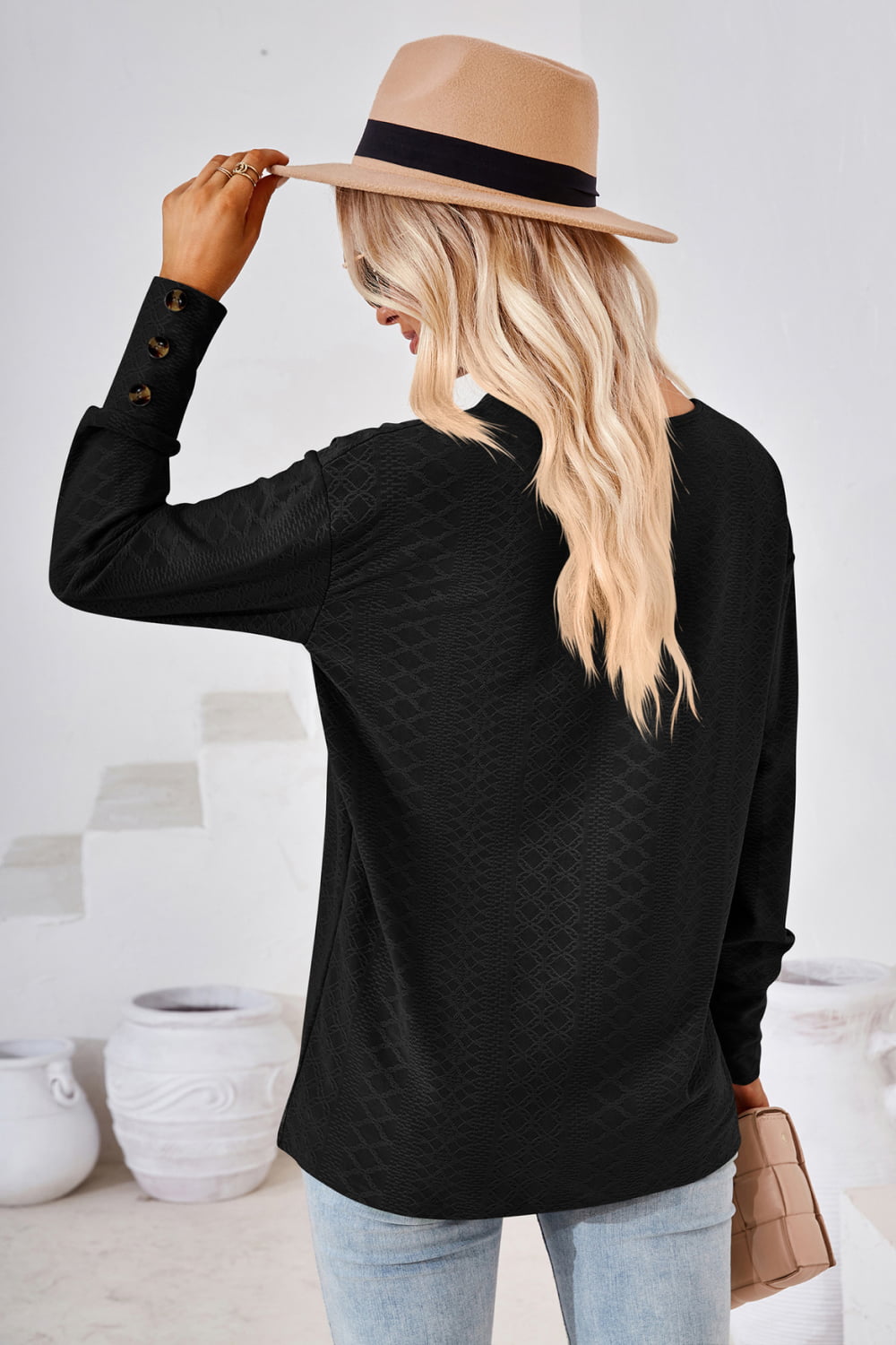 V-Neck Long Sleeve Blouse, view 14