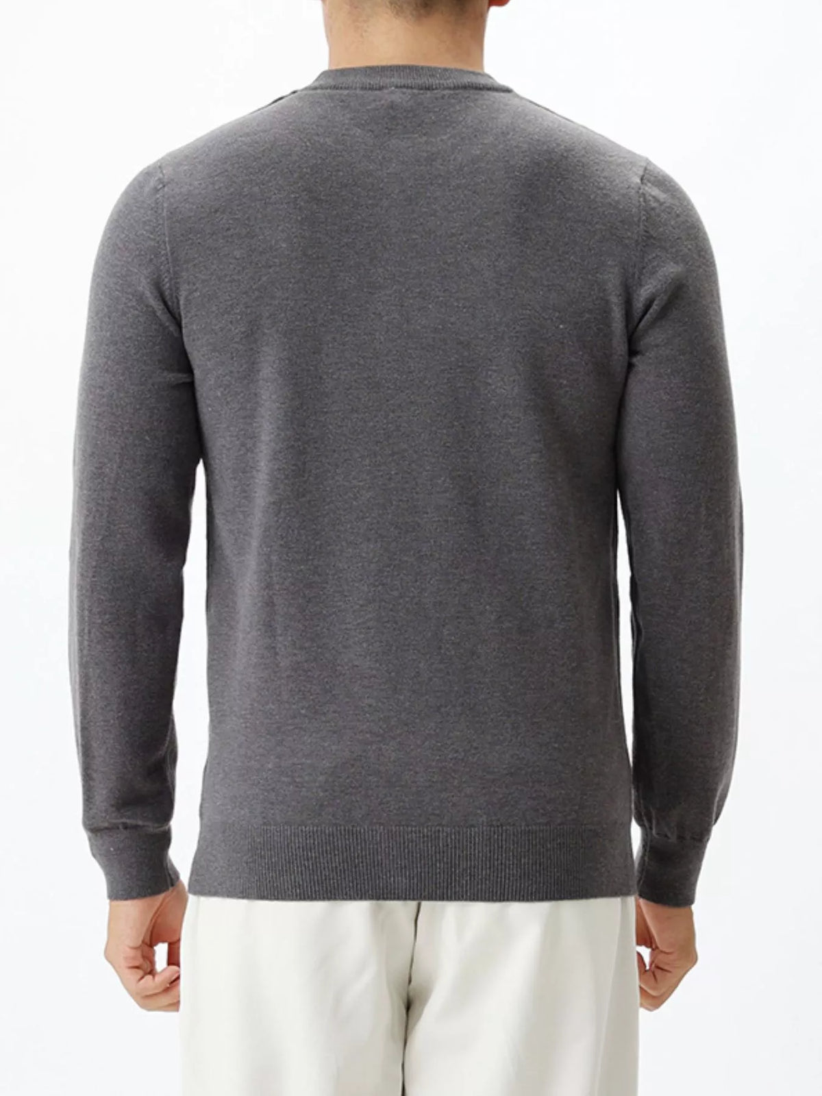 Men's Plus Size Classic Crew Neck Sweater, view 8