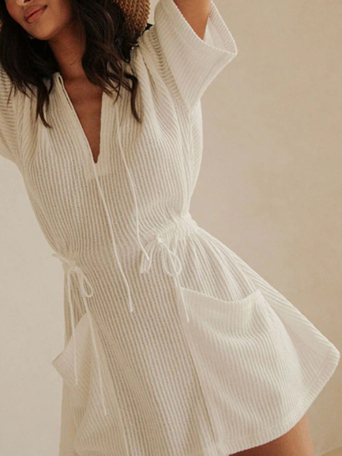 Relaxed Fit Half Sleeve Cover-Up Dress - Lilixa.store