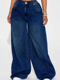 Full Size High-Waisted Wide-Leg Jeans Plus Size - Lilixa.store