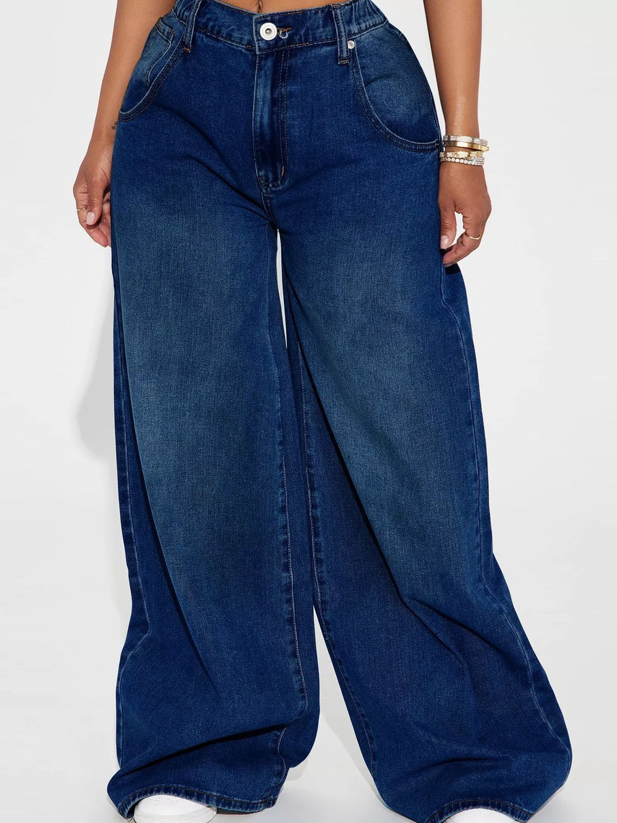 Full Size High-Waisted Wide-Leg Jeans Plus Size - Lilixa.store