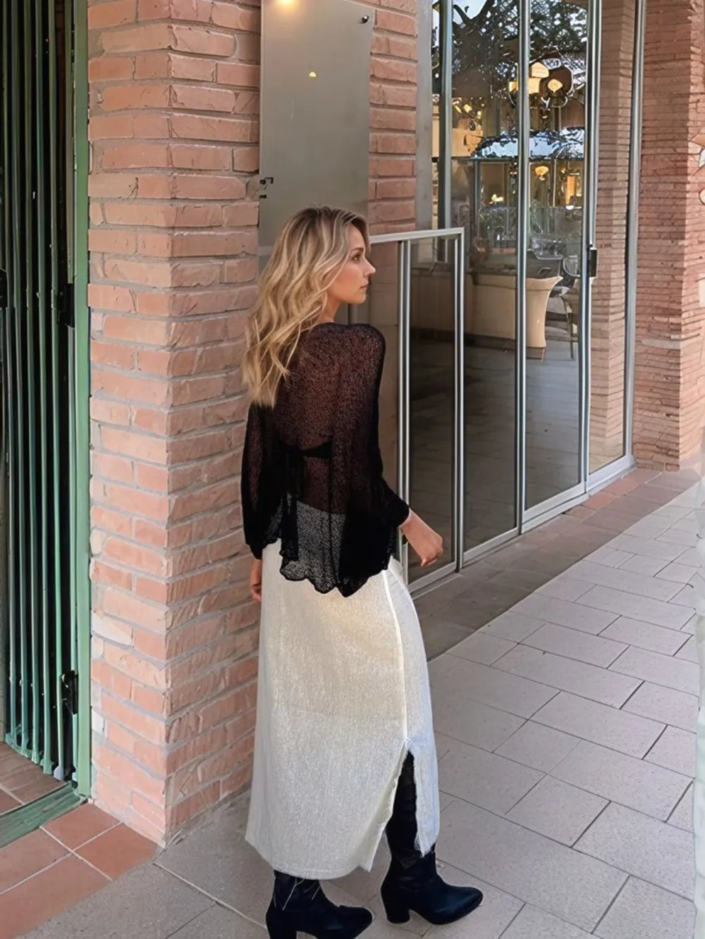Round Neck Long Sleeve Cover-Up - Lilixa.store