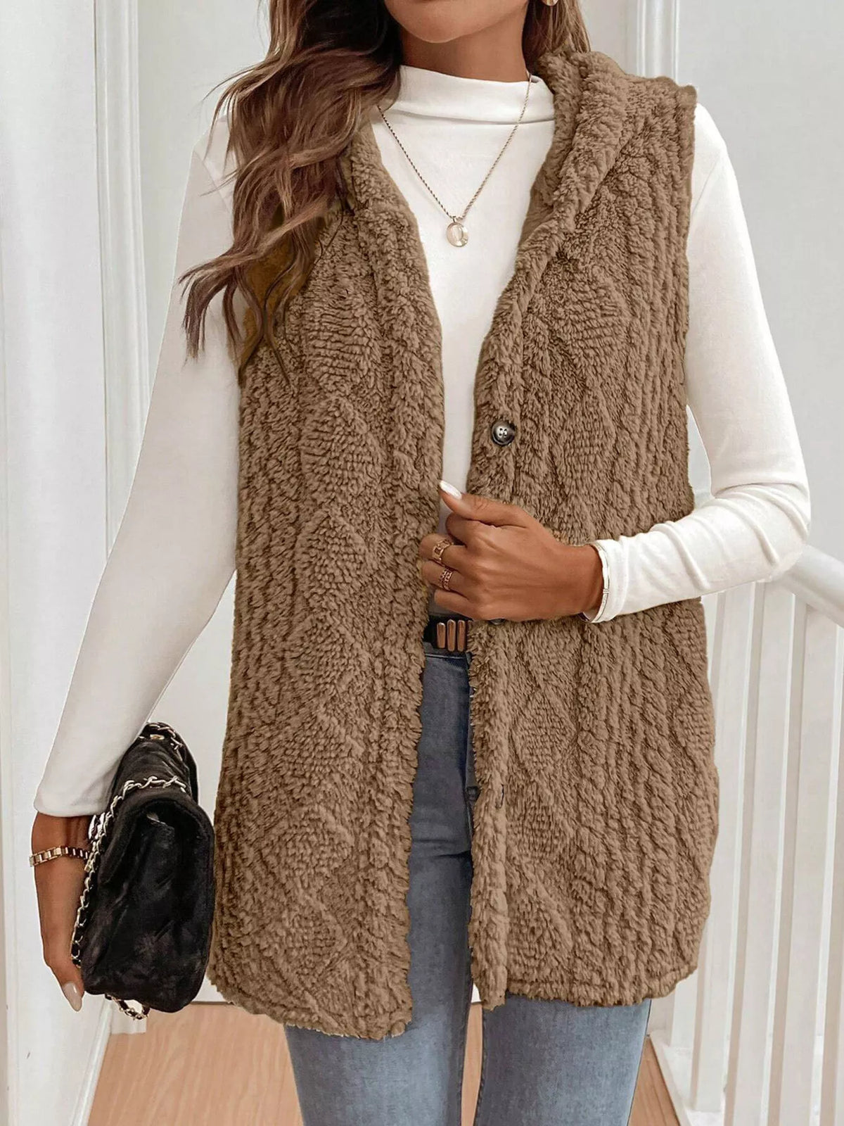 Cozy Sherpa Fleece Hooded Vest Coat - Lilixa.store