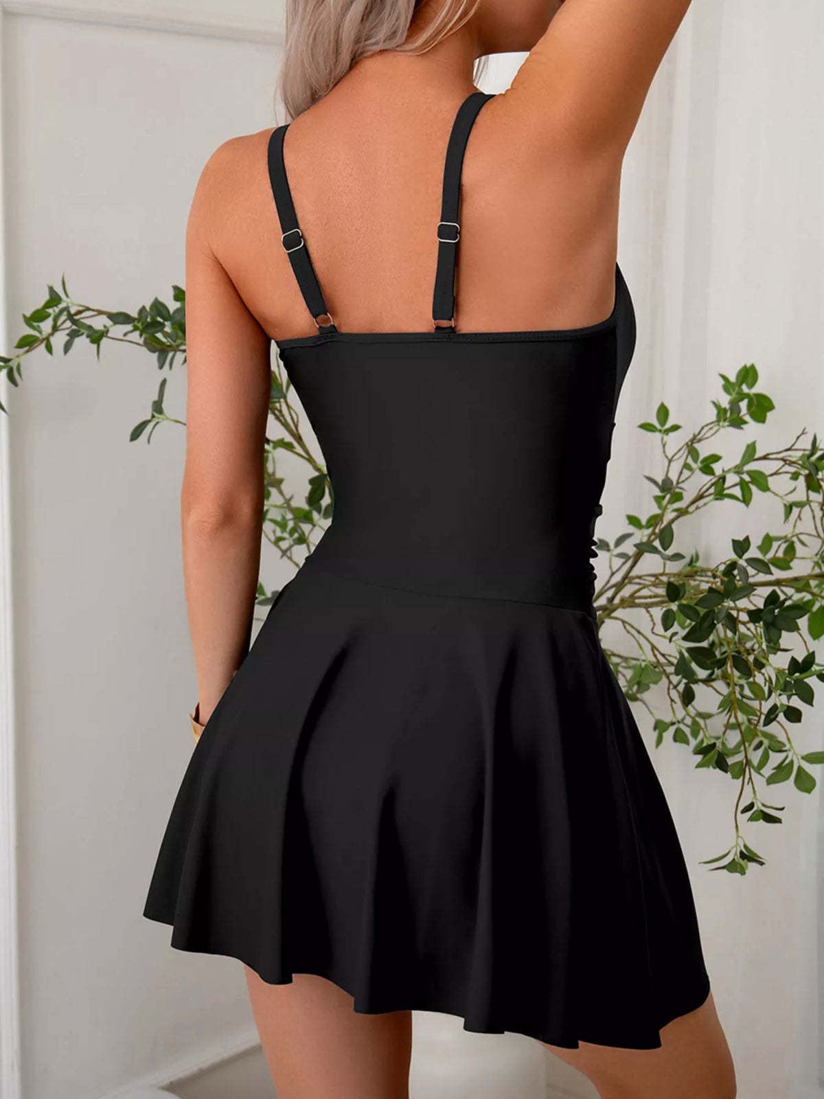 Mesh Panel Scoop Neck One-Piece Swimsuit - Lilixa.store