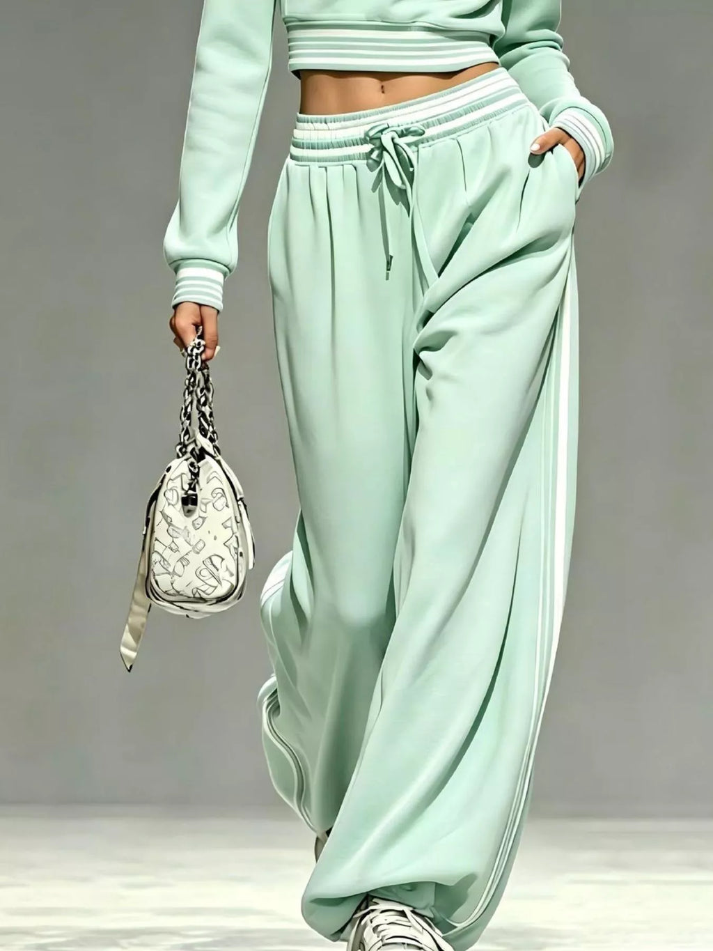 Full Size Half Zip Cropped Top and Pants Set Plus Size - Lilixa.store