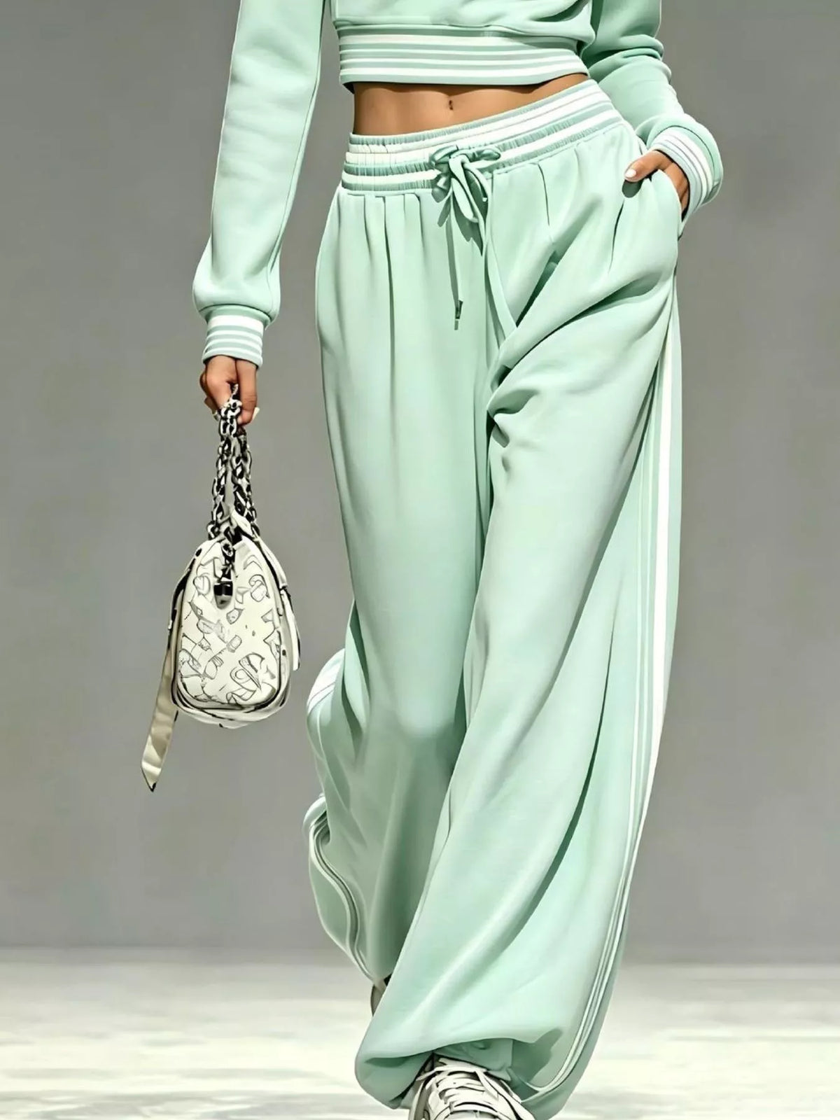 Full Size Half Zip Cropped Top and Pants Set Plus Size - Lilixa.store