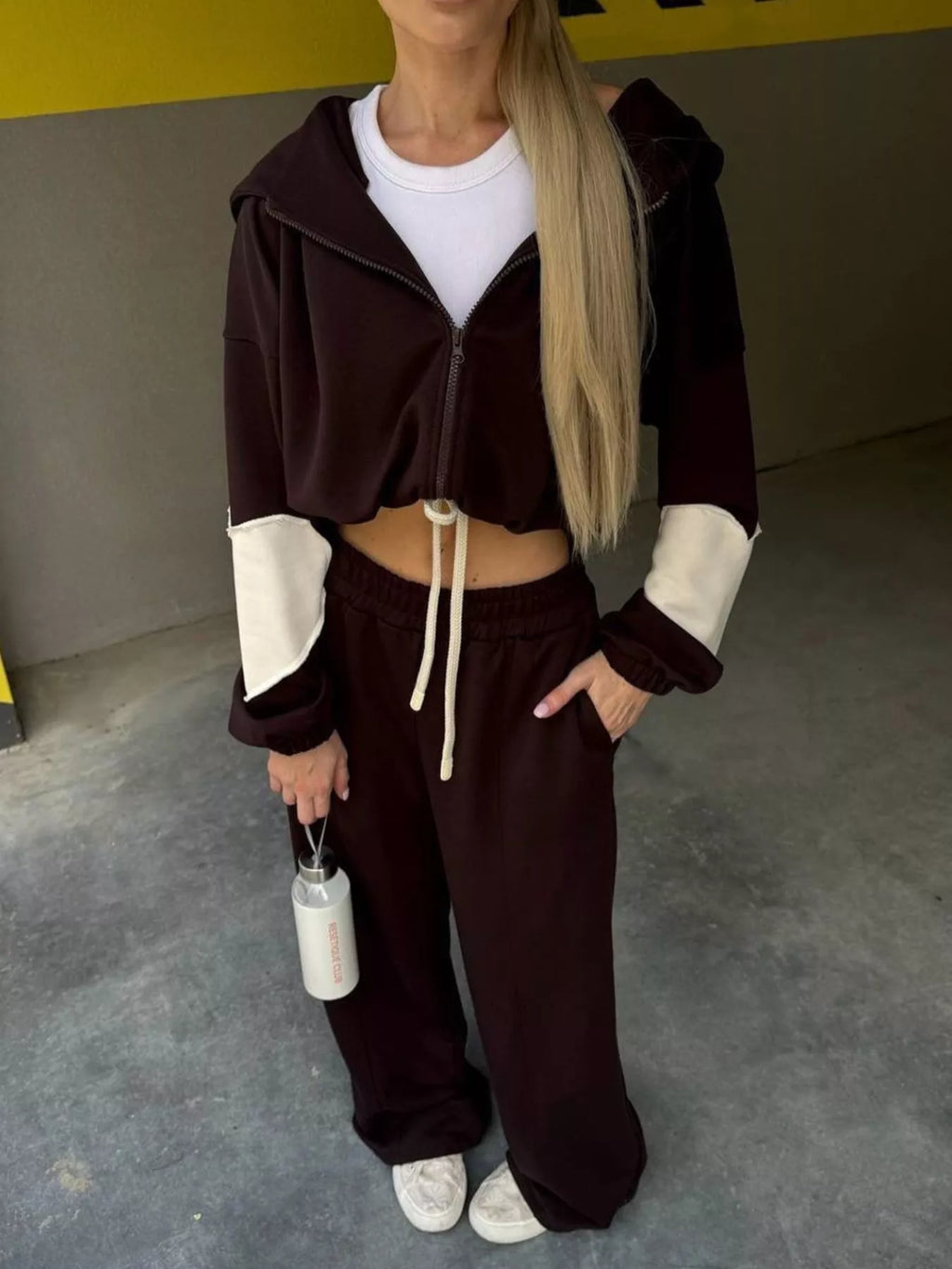 Zip Up Hoodie and Wide-Leg Pants Set - Lilixa.store