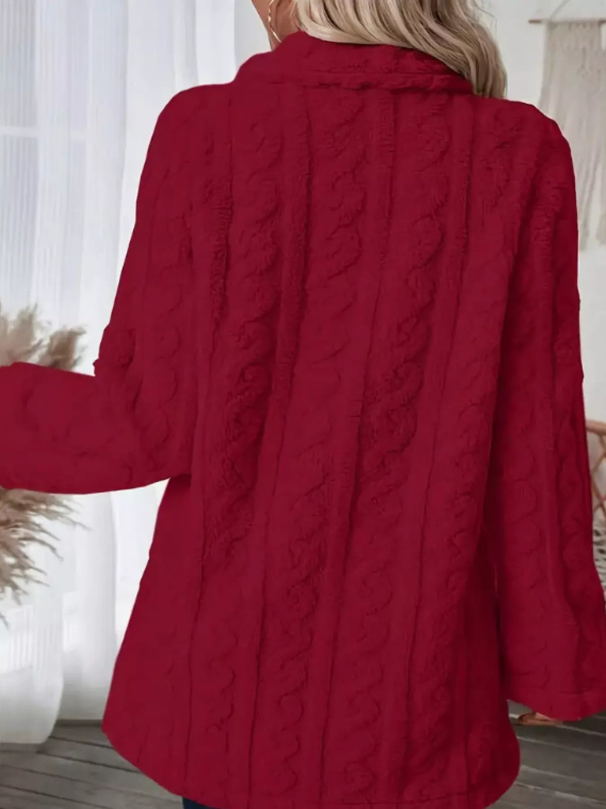 Cozy Faux Shearling Double-Breasted Outerwear, view 23