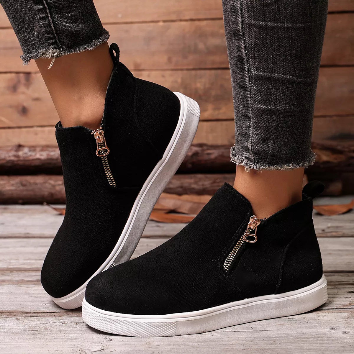 Round Toe Ankle Boots - Lilixa.store