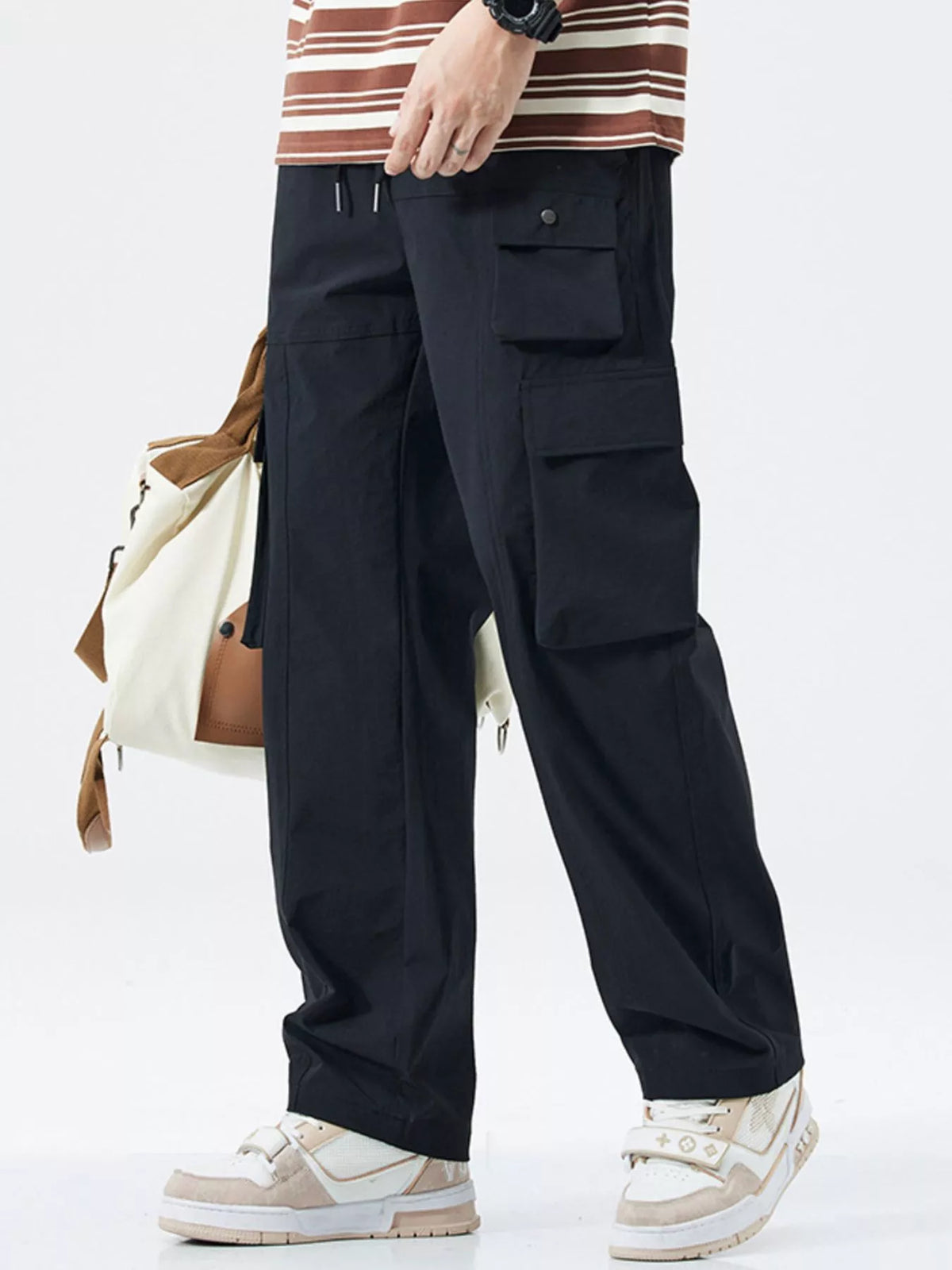 Men's Full Size Relaxed Fit Cargo Pants Plus Size, view 2