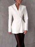 Slim-Fit Structured Waist Blazer - Lilixa.store