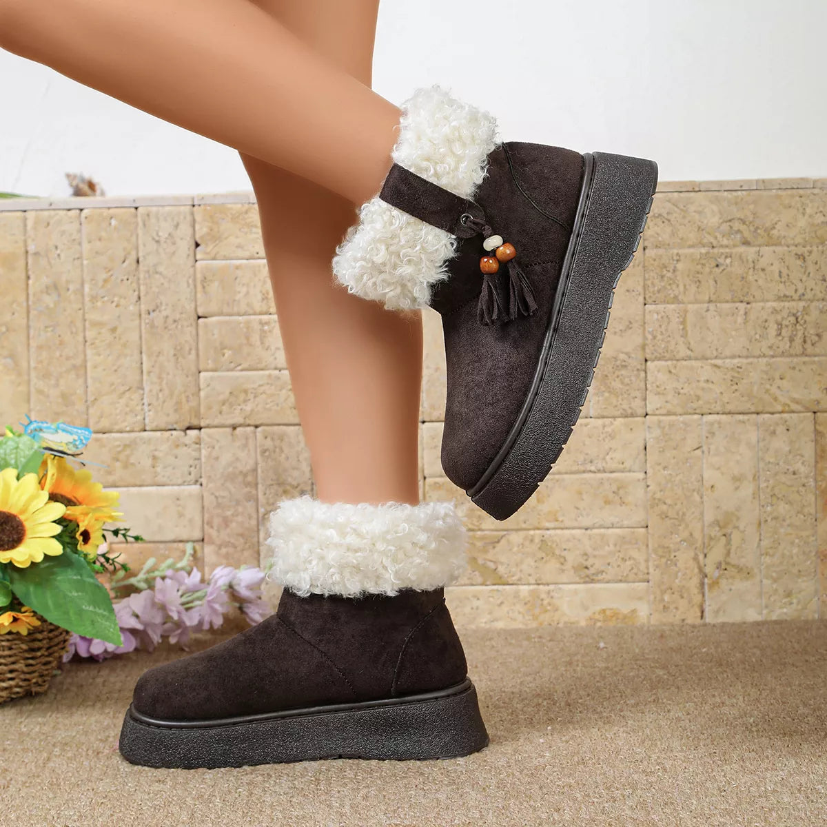 Round Toe Platform Boots