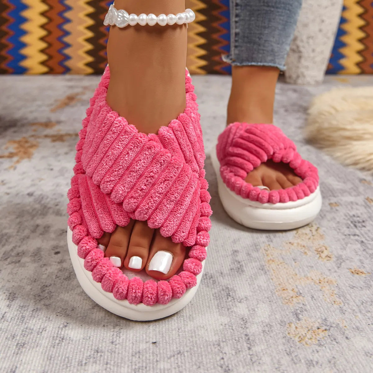 Crisscross Open Toe Platform Slippers - Lilixa.store