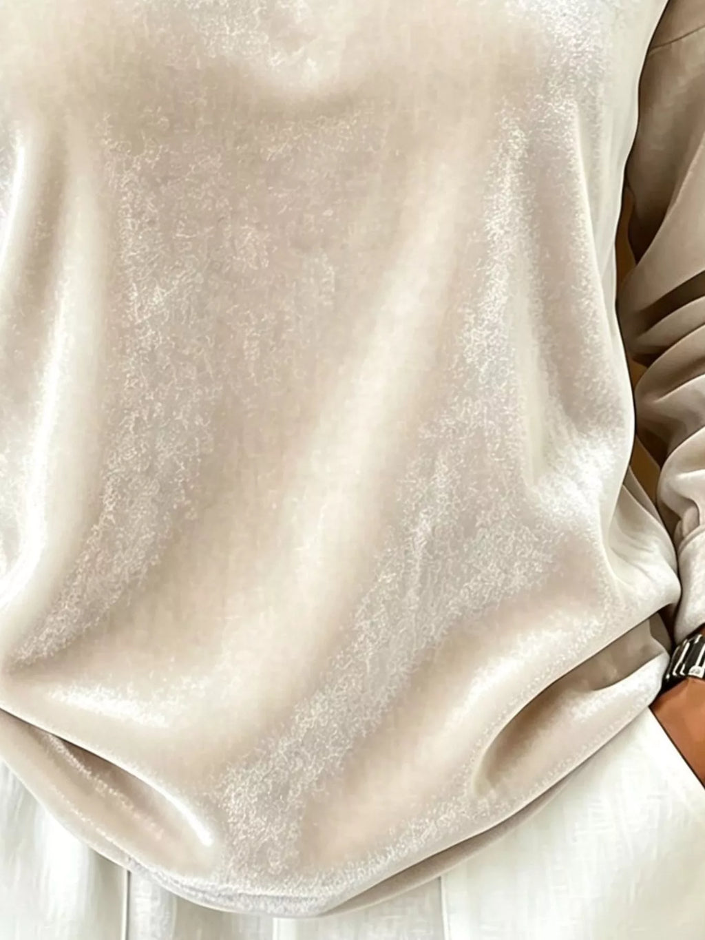 Full Size Velvet Asymmetrical Neck Sweatshirt with Buckle Detail Plus Size - Lilixa.store