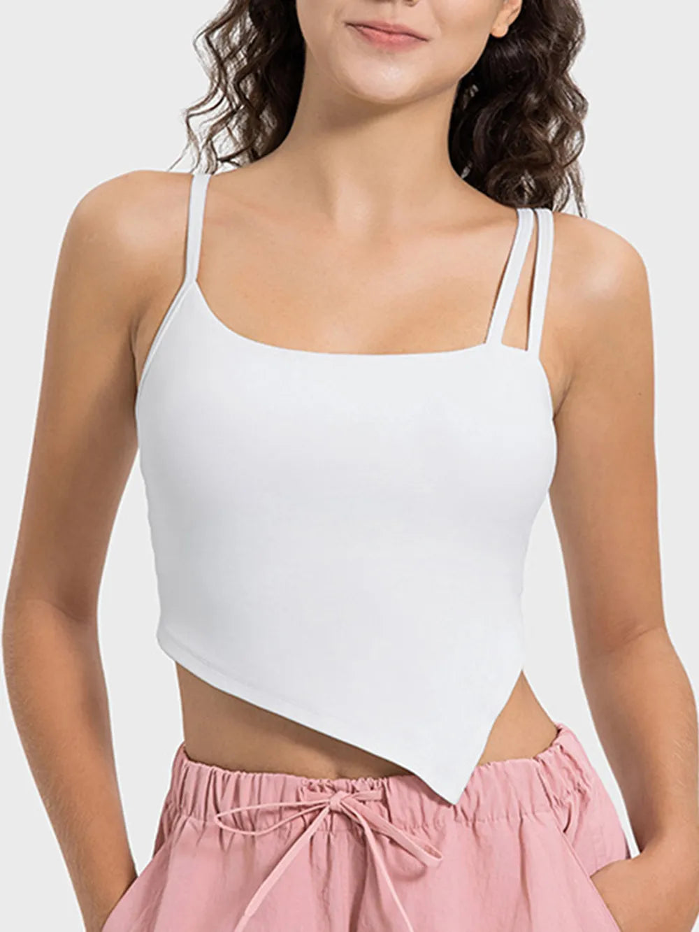 Millennia Slit Asymmetrical Neck Active Cami - Lilixa.store