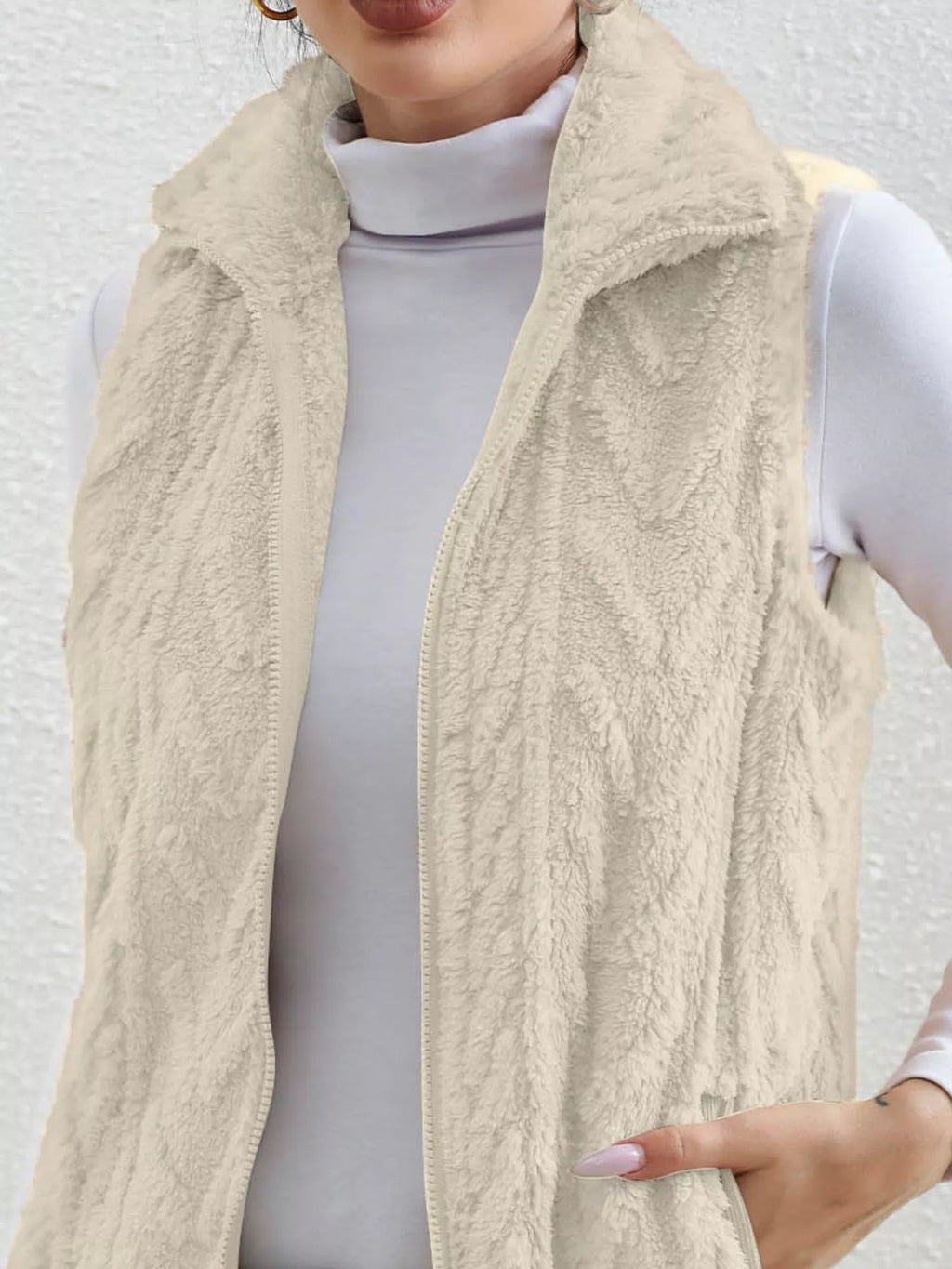 Full Size Cozy Faux Fur Zip-Up Vest Coat Plus Size - Lilixa.store