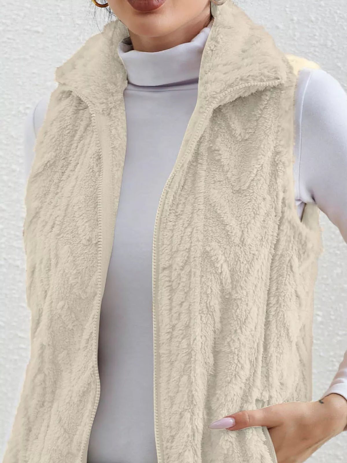 Full Size Cozy Faux Fur Zip-Up Vest Coat Plus Size - Lilixa.store