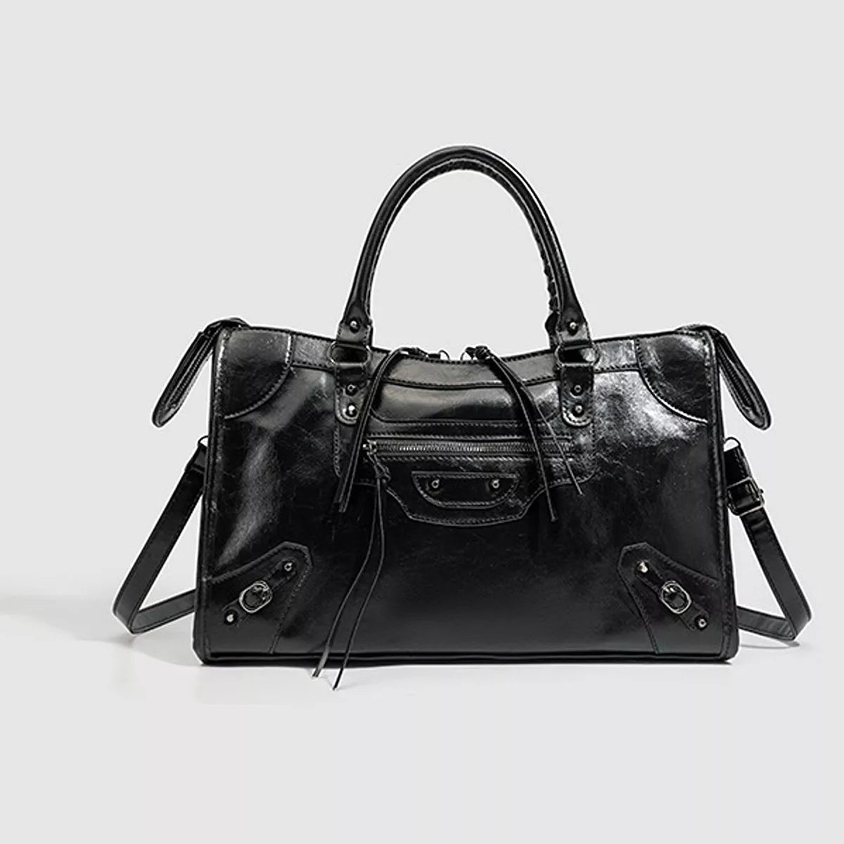PU Leather Handbag with Top Handle