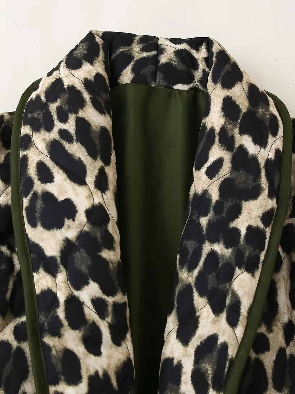 Leopard Open Front Long Sleeve Outerwear, view 10