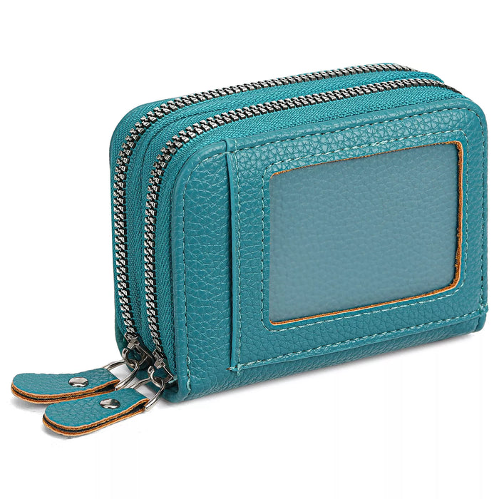 Double Zipper Card Case with ID Window - Lilixa.store