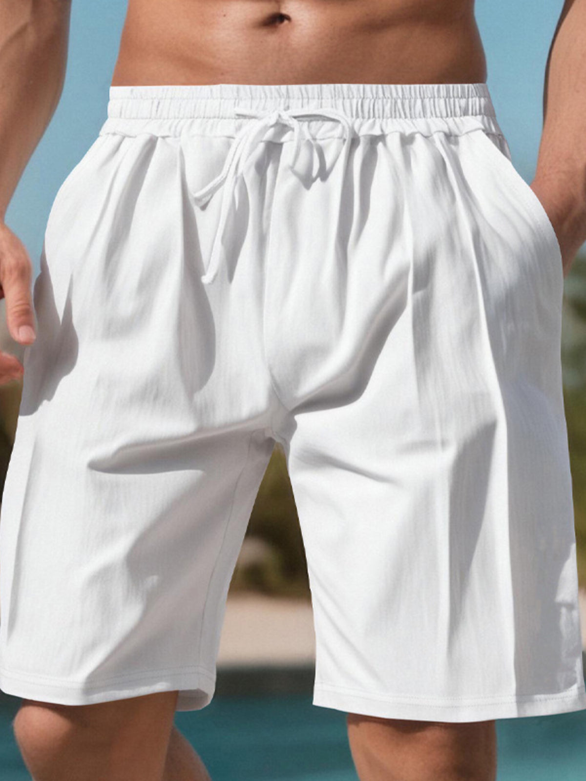 Men's Full Size Drawstring Shorts with Pockets Plus Size