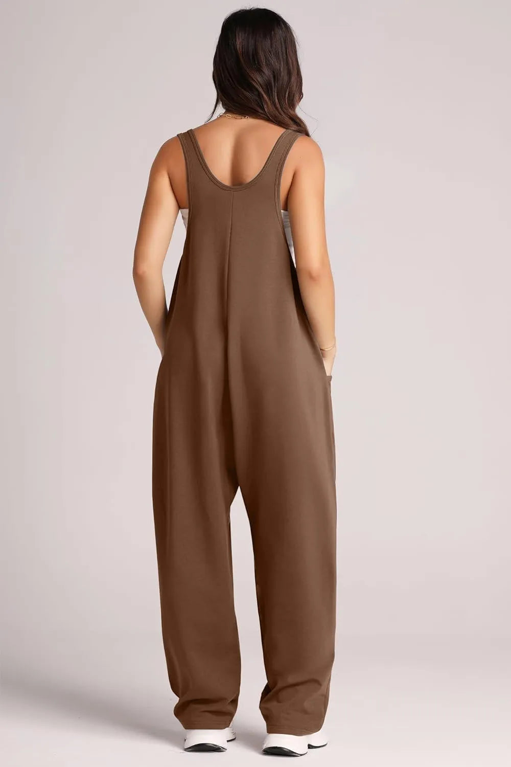 Lovelet Wide Strap Jumpsuit with Pockets - Lilixa.store