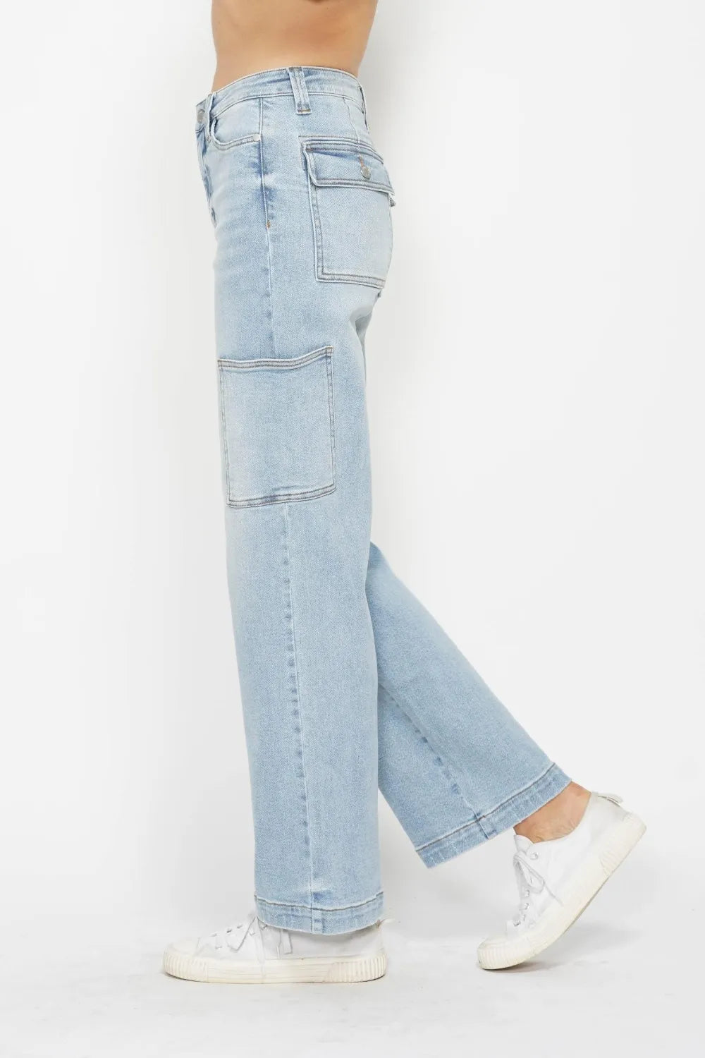 Judy Blue Full Size High Waist Straight Cargo Jeans - Lilixa.store