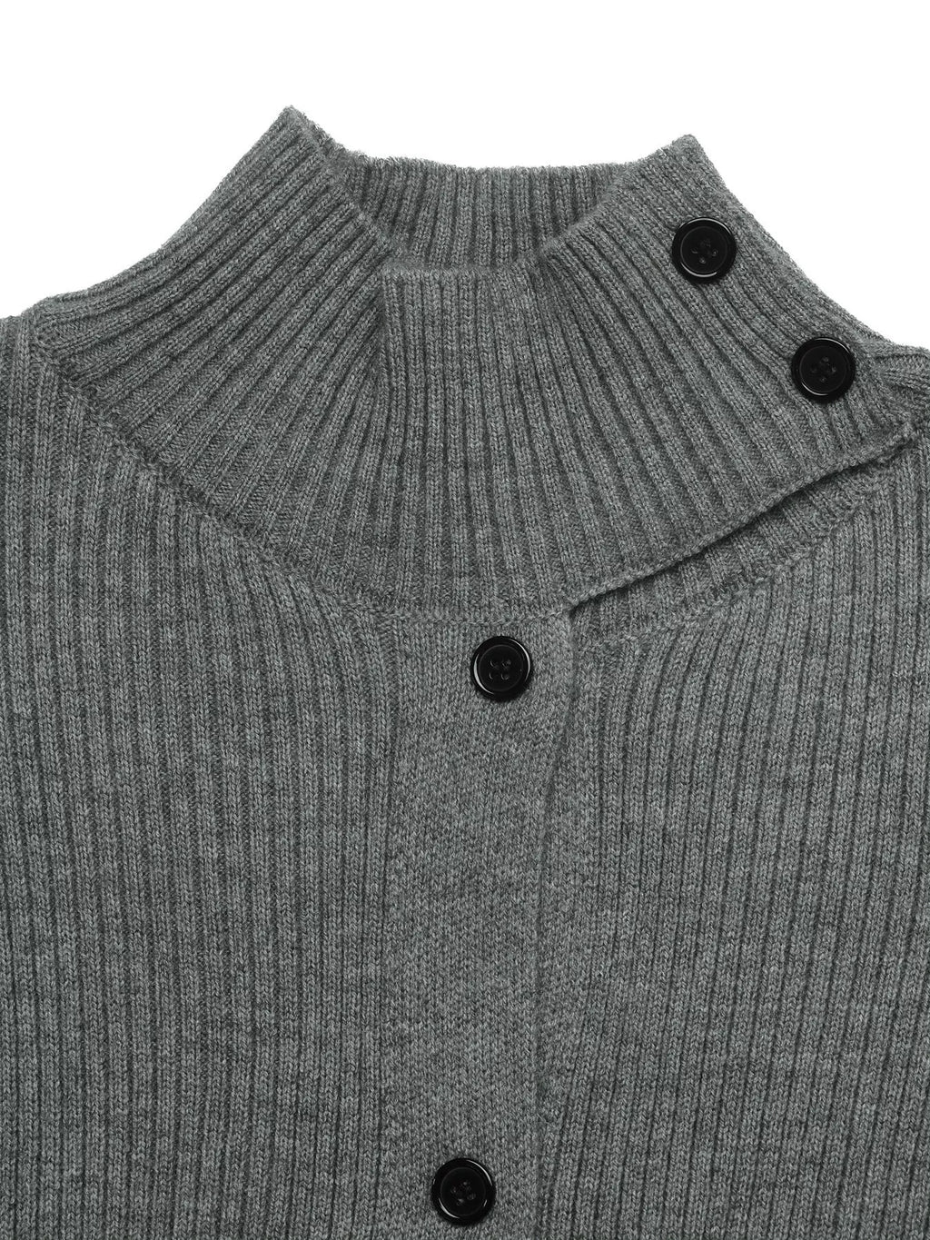 Turtleneck Button-Down Cardigan - Lilixa.store