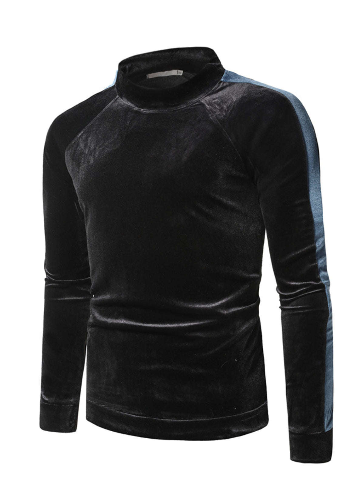 Men's Velvet Turtleneck Long Sleeve T-Shirt - Lilixa.store