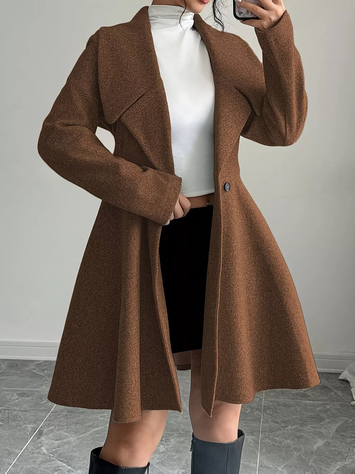 Double-Breasted Long Sleeve Outerwear - Lilixa.store