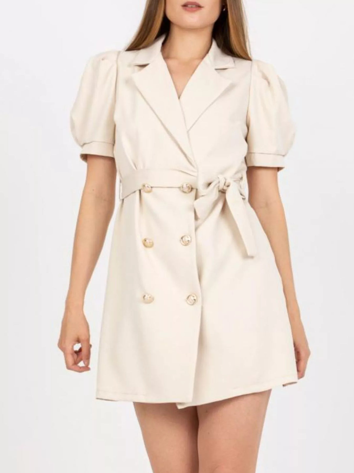 Blazer Style Tie Waist Mini Dress - Lilixa.store