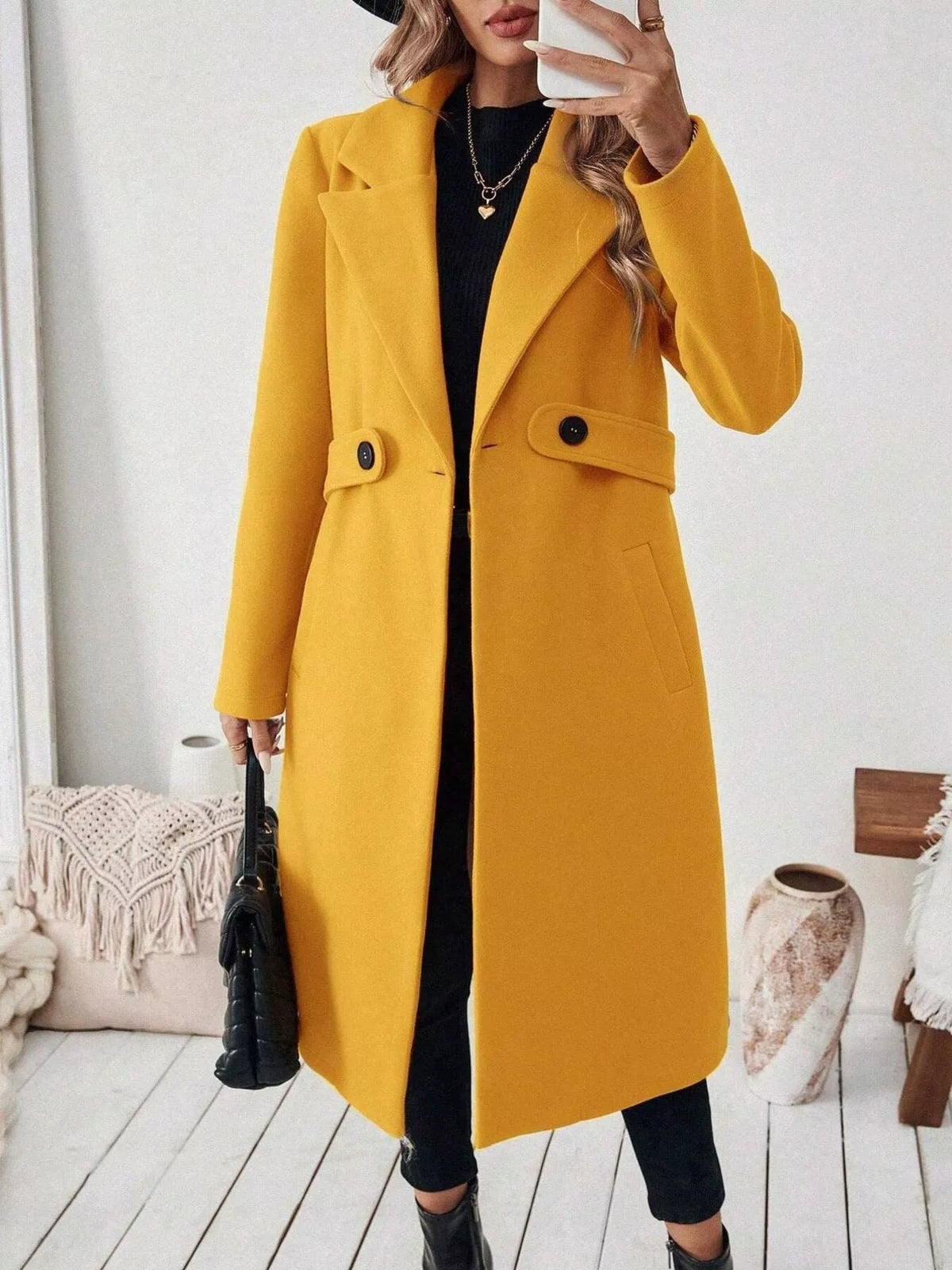 Single-Button Longline Coat