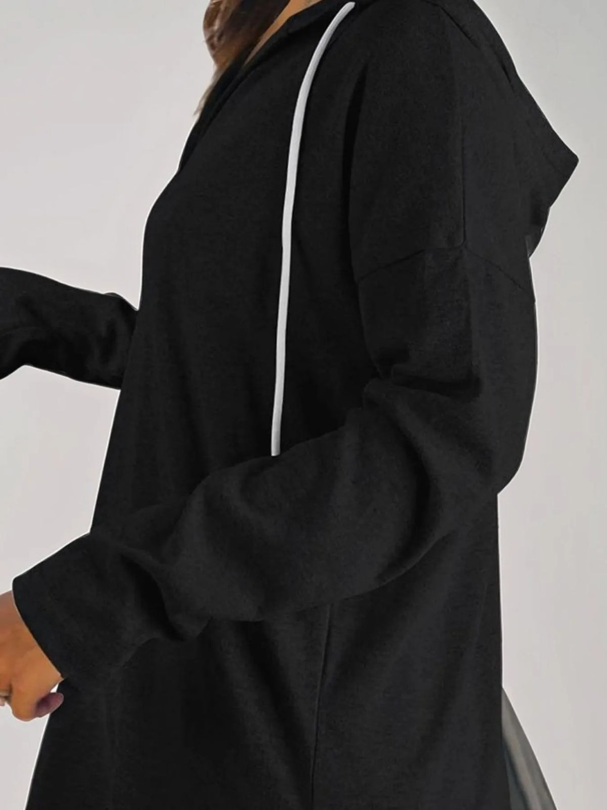 Full Size Drawstring Long Sleeve Hoodie Plus Size - Lilixa.store