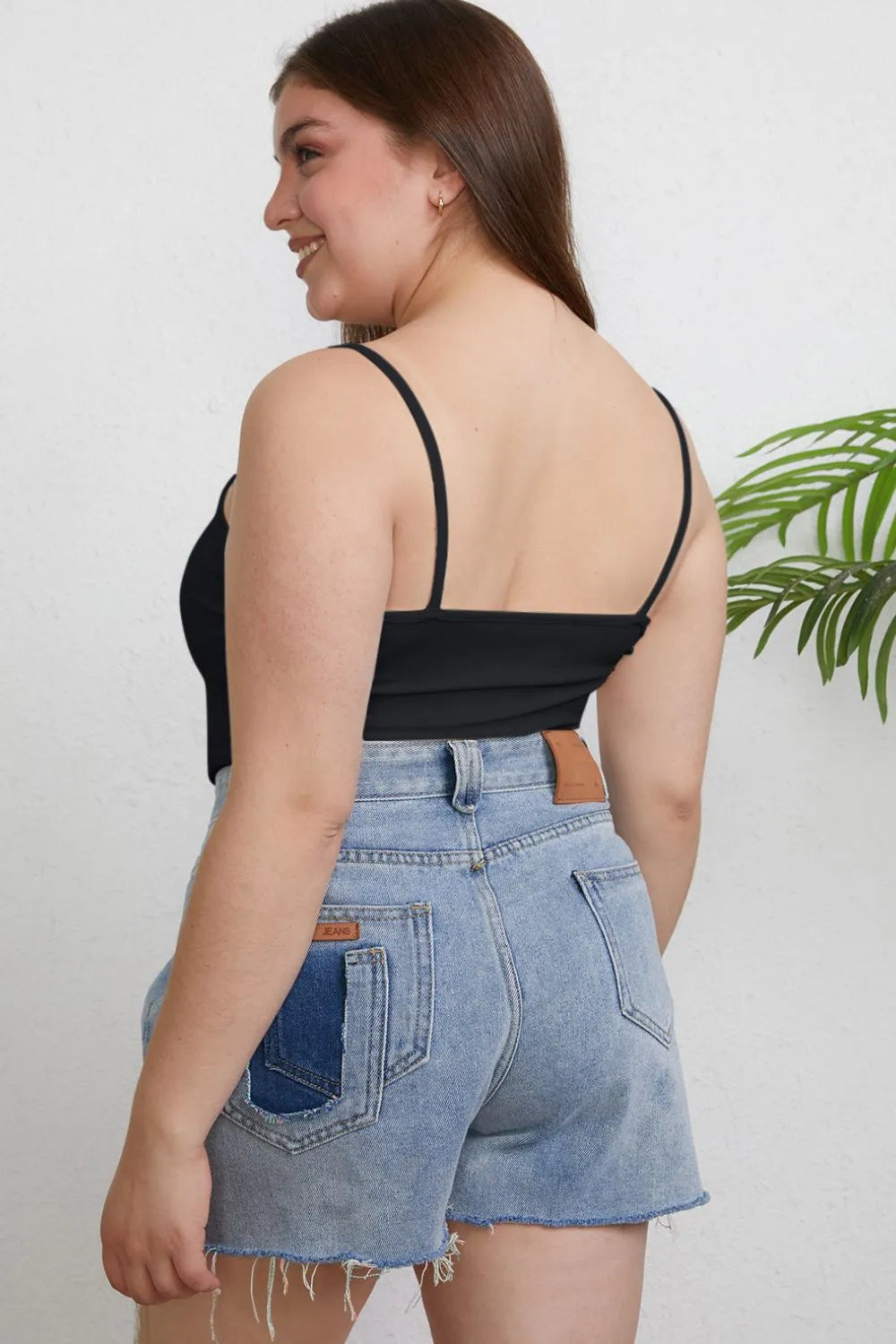 Basic Bae Full Size Round Neck Slim Cami Plus Size - Lilixa.store