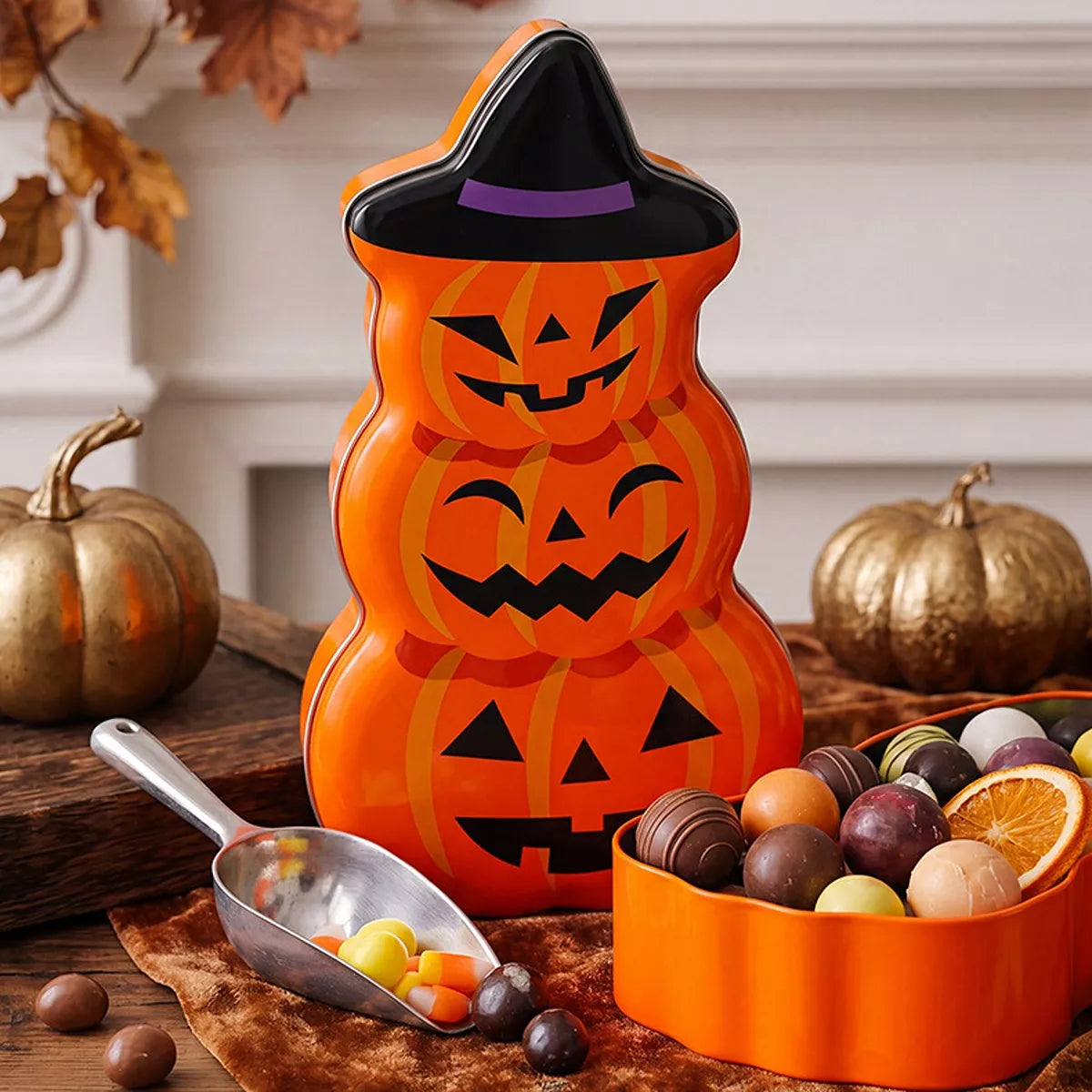 Halloween Jack-O'-Lantern Tin Storage Box - Lilixa.store