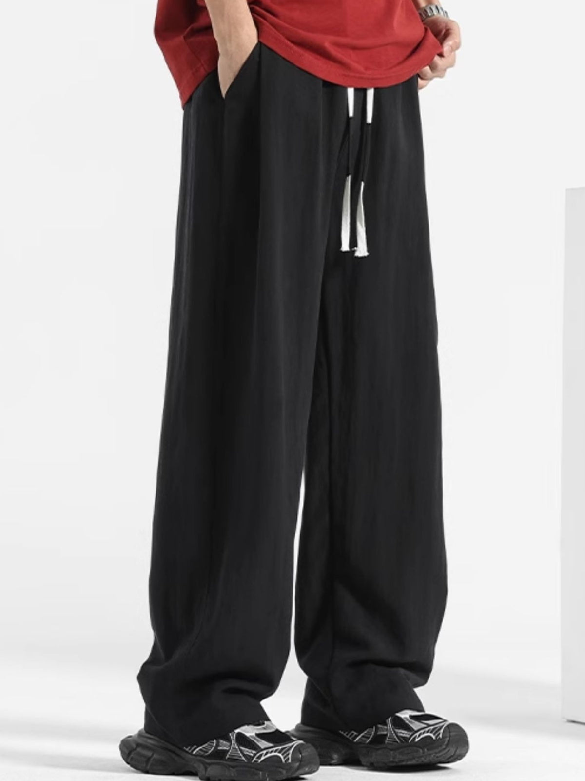 Men's Plus Size Casual Loose Fit Pants in Black