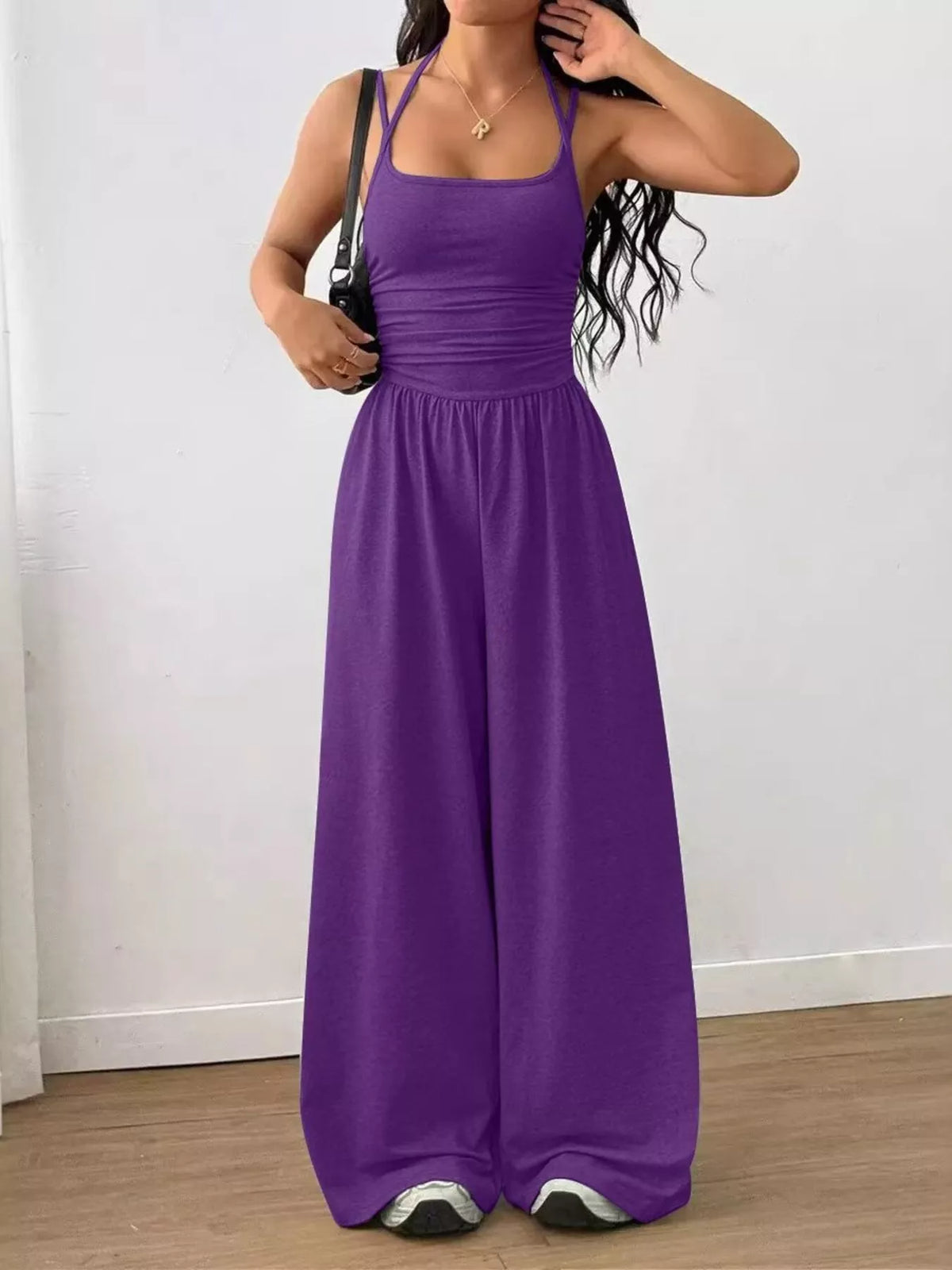 Spaghetti Strap Wide Leg Jumpsuit - Lilixa.store