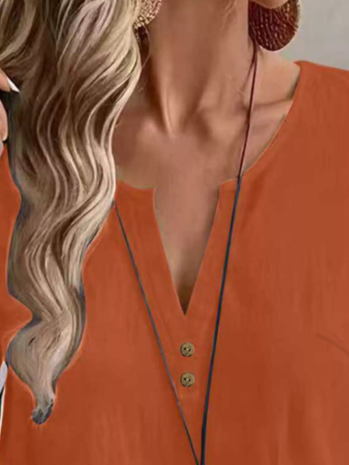 Notched Short Sleeve Blouse - Lilixa.store