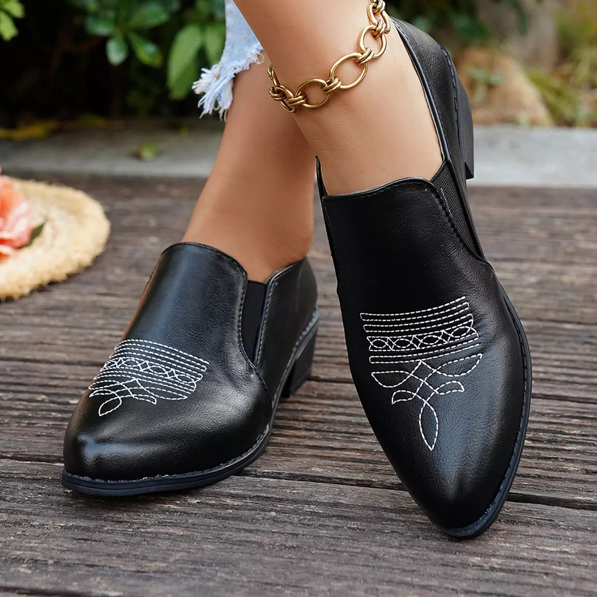 Point Toe Block Heels Loafers - Lilixa.store