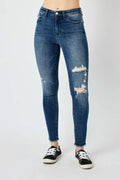 Judy Blue Full Size  High Waist Distressed Skinny Jeans - Lilixa.store