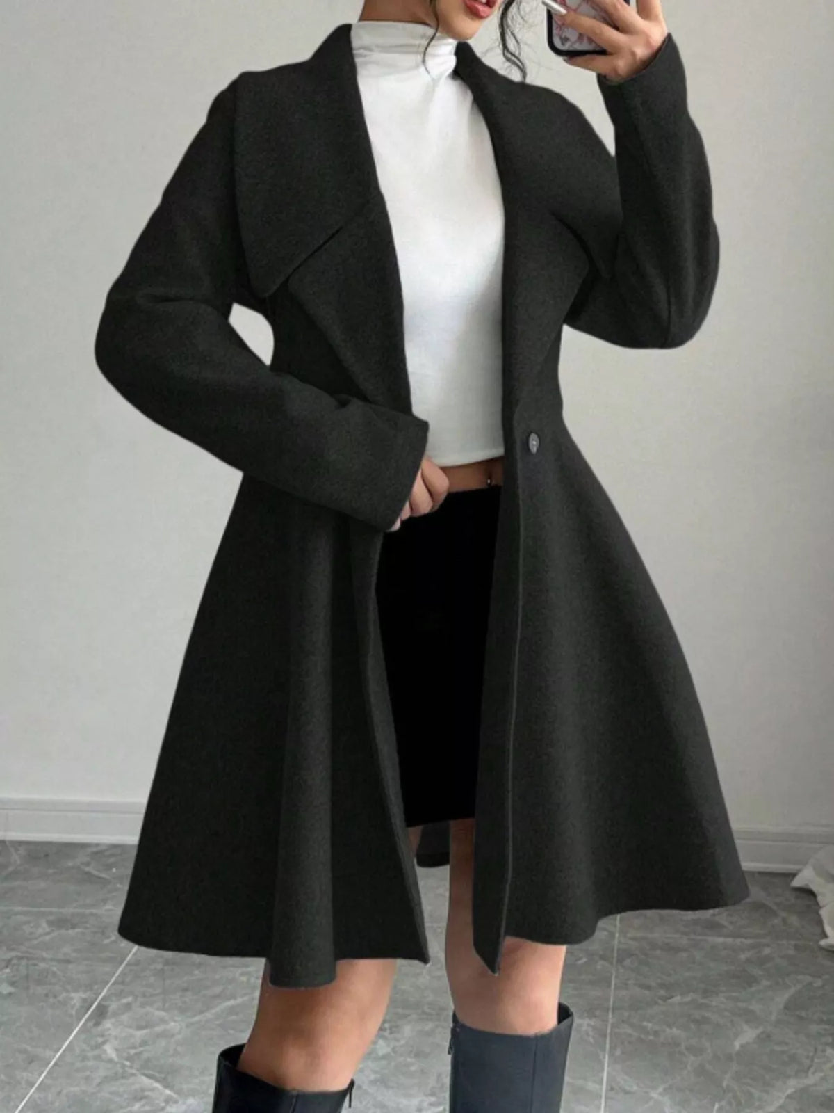 Double-Breasted Long Sleeve Outerwear - Lilixa.store