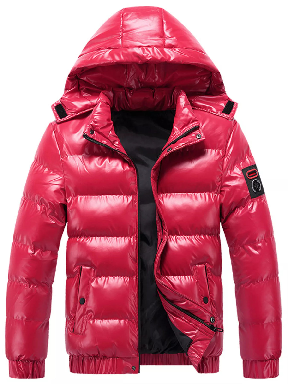 Men's Plus Size Zip Up Hooded Puffer Jacket - Lilixa.store