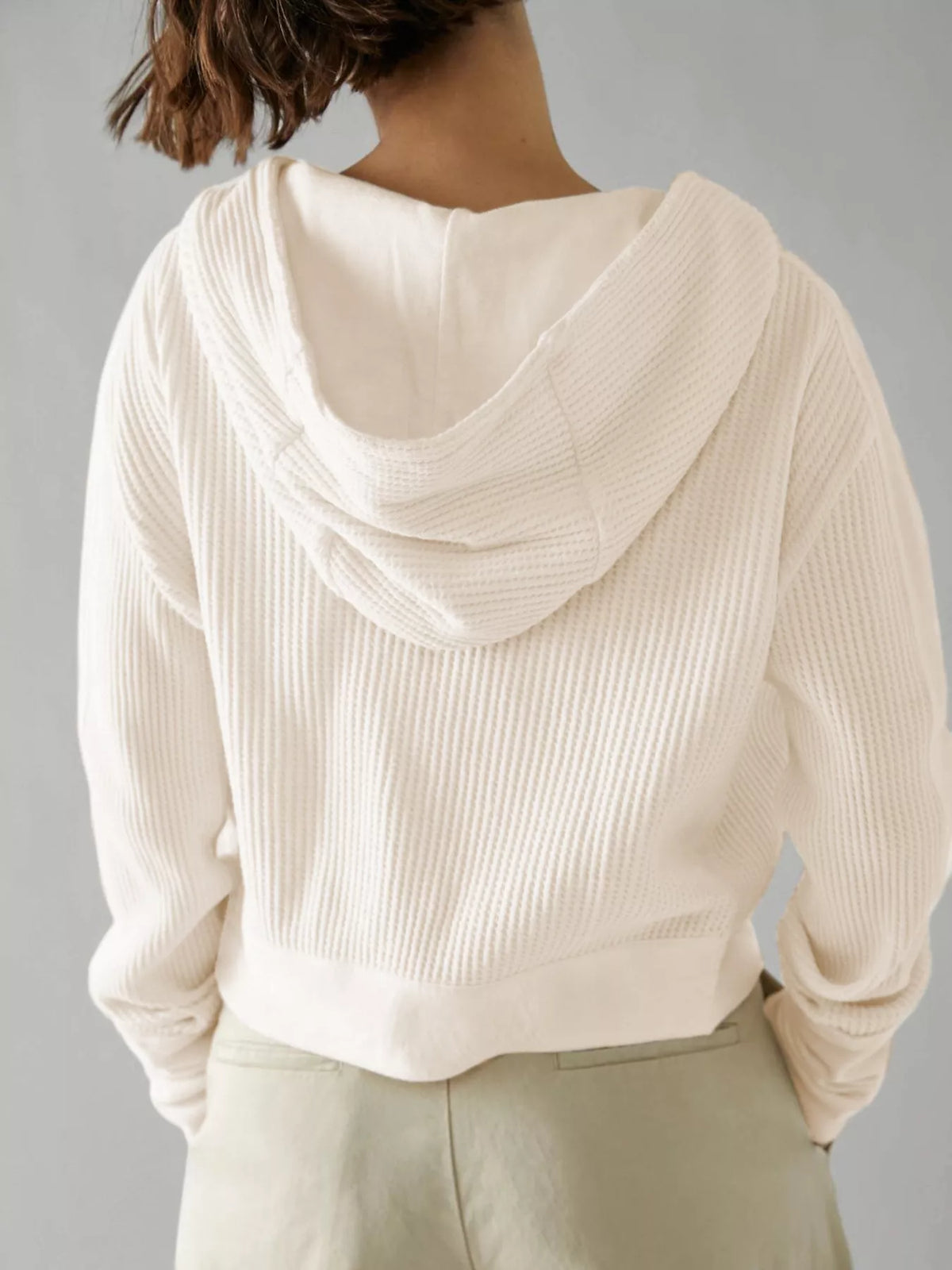 Waffle Knit Zip-Up Jacket