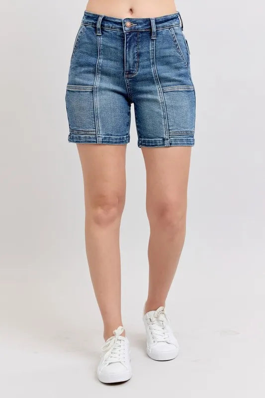 Judy Blue Full Size High Rise Denim Shorts Plus Size - Lilixa.store