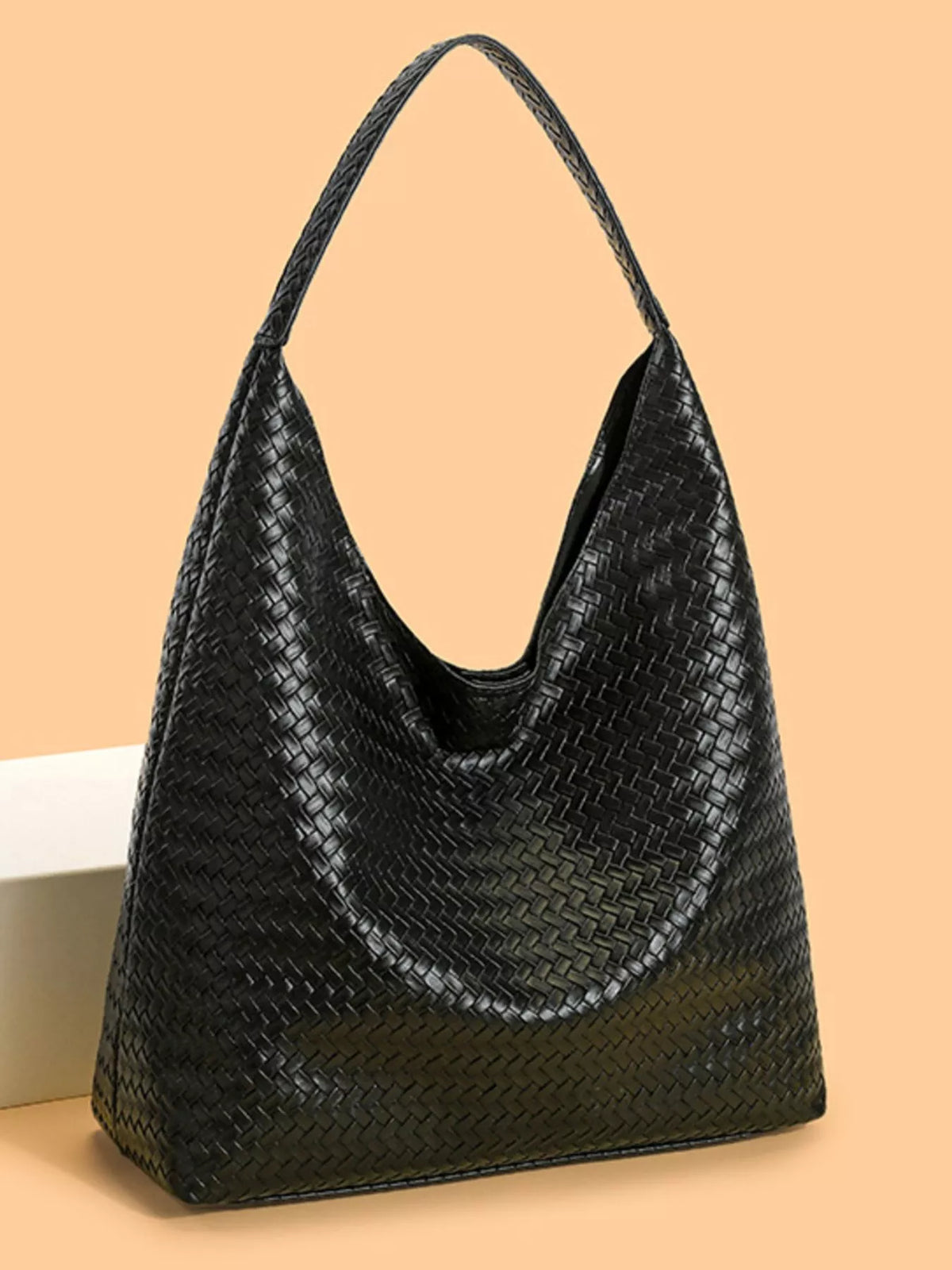Woven Texture Shoulder Bag and Wristlet Set