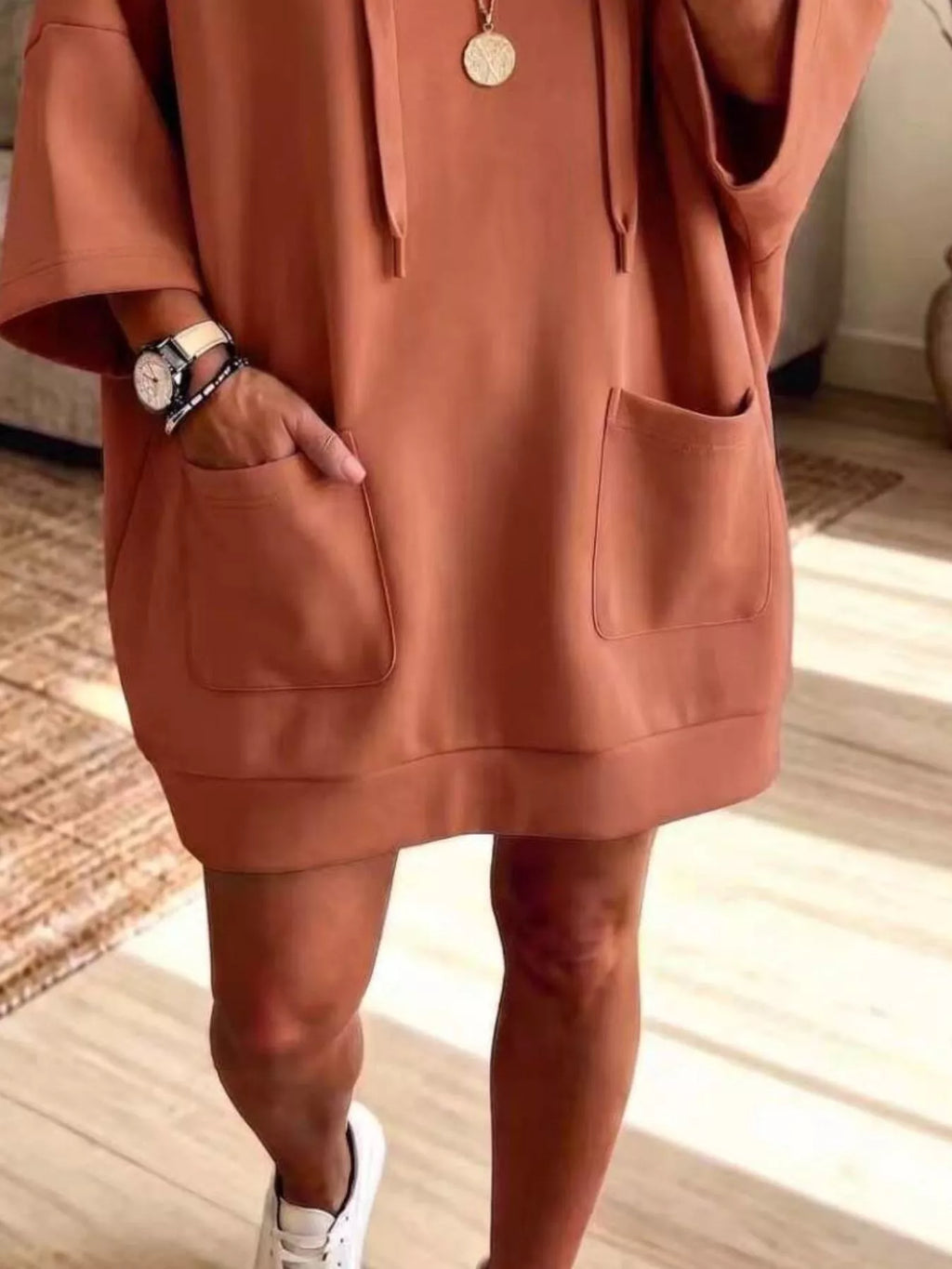 Full Size Drawstring Oversized Front Pockets Oversized Hoodie Plus Size - Lilixa.store