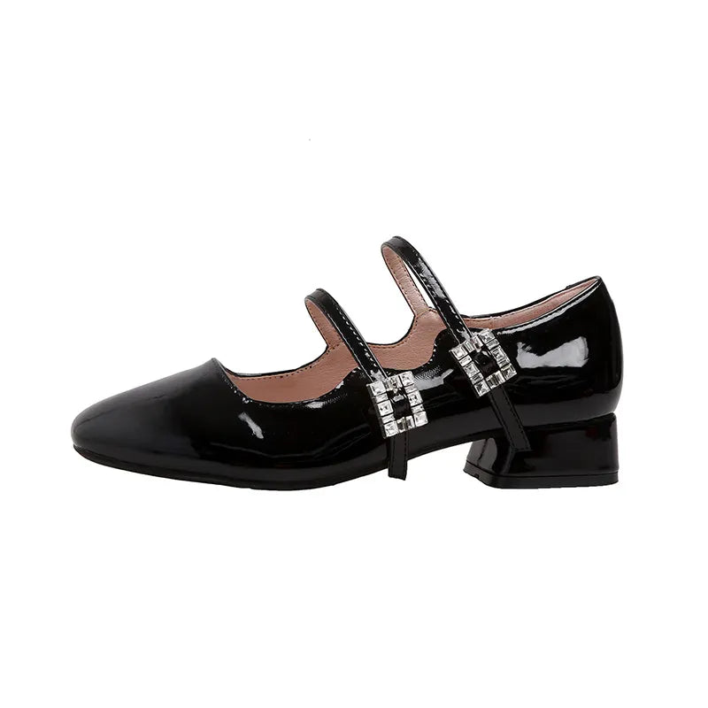 Block Heel Buckle Mary Jane Shoes - Lilixa.store